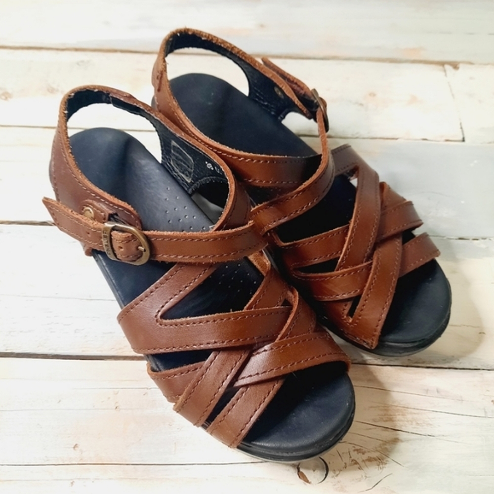 Dansko | Strappy Clog Sandals Chocolate Brown Leather Size 7.5 / 8
